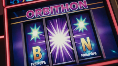 Top-Slots Walzen mit Neon-Edelsteinen im Starburst-Stil auf dunklem Arcade-Hintergrund