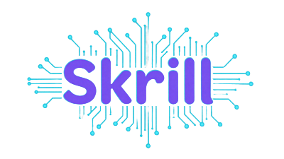Skrill eWallet Logo in Violett-Cyan f&uuml;r Casoola Casino Einzahlungen