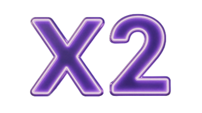 Holografisches Multiplikator-Symbol in Lila f&uuml;r dritte Einzahlung