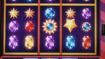 Starburst Slot mit farbenfrohen Neon-Edelsteinen und Wild-Erweiterung auf dunklem Hintergrund