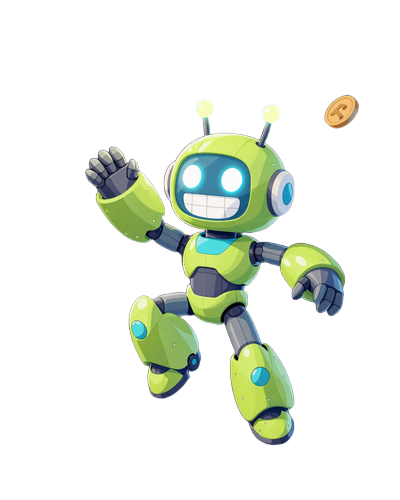 Caszilla Roboter-Maskottchen startet M&uuml;nz-Konfetti-Feuerwerk im Bot-Town